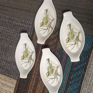 Enesco Song Bird Oven to Table Au Gratin Set 4 Dishes 1976